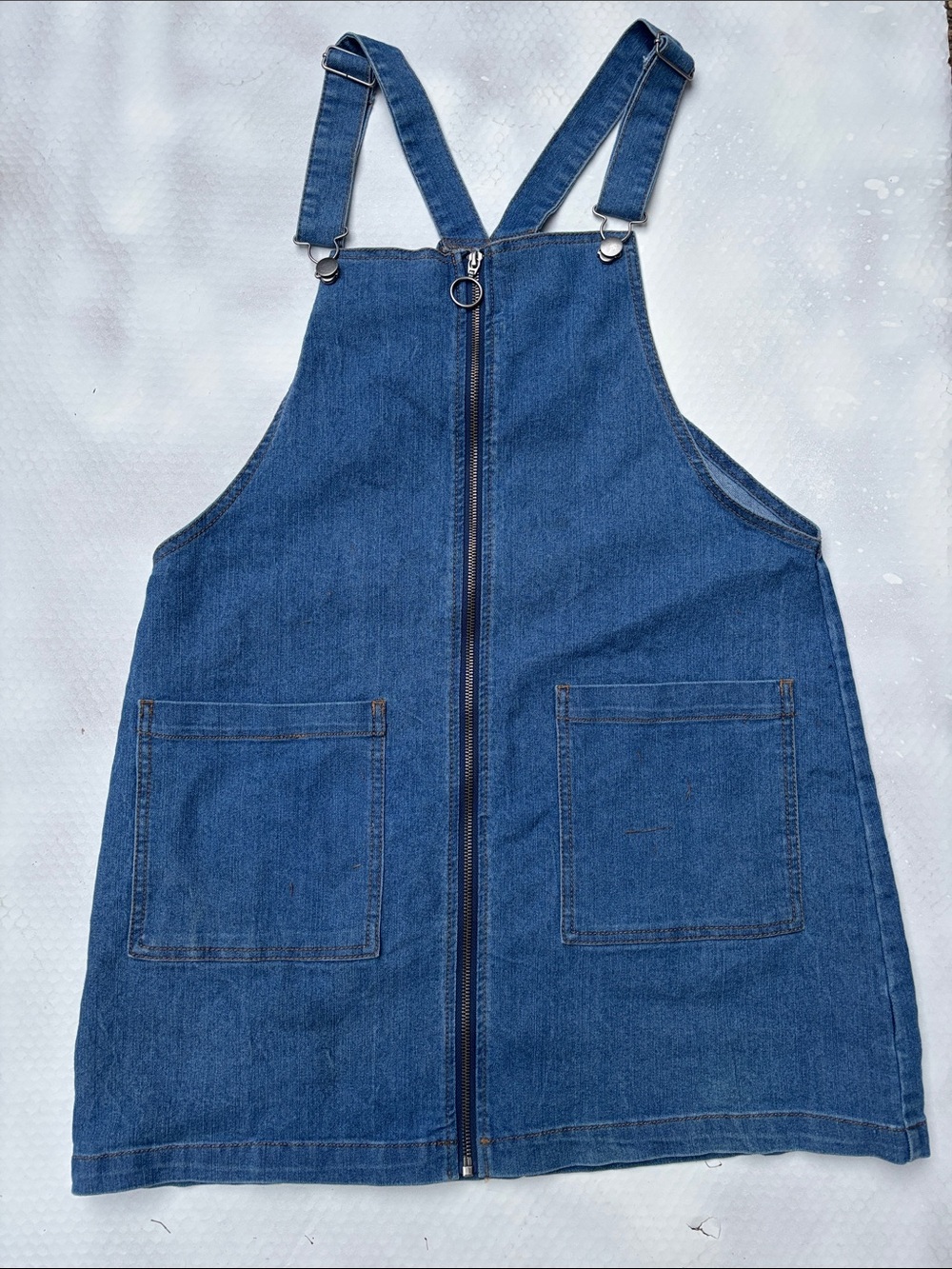 Tinseltown Chic Denim Jeans Dress Zip Front w Pockets Size XL